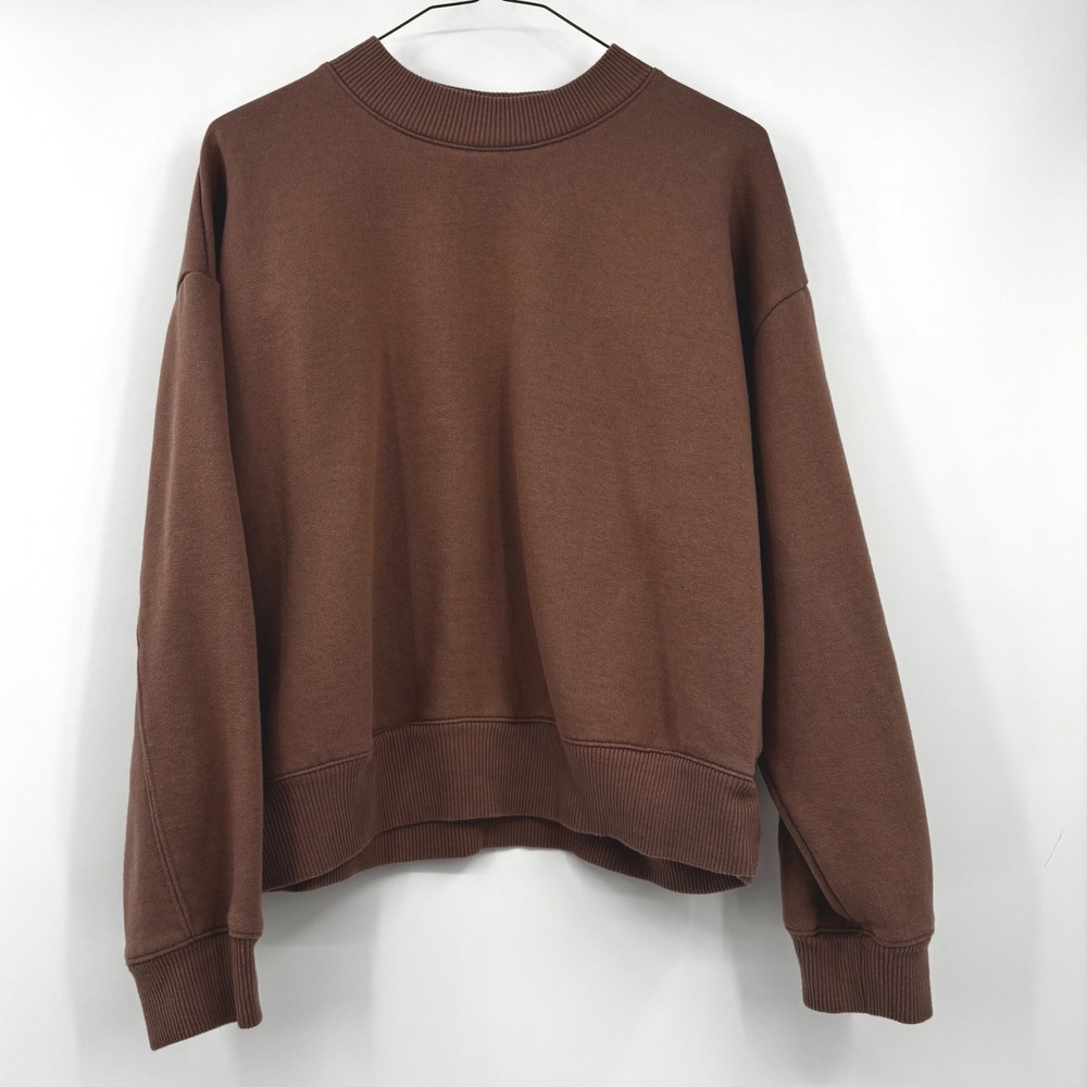 Universal Thread Womens Brown Relaxed Crewneck Sweatshirt Drop Shoulder Large L